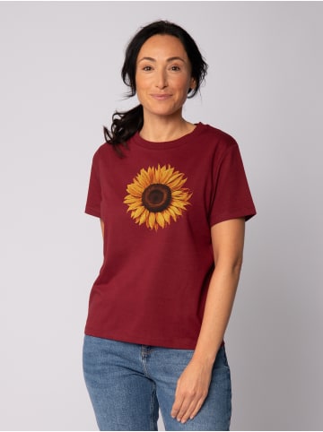 wat? Apparel T-Shirt Sonnenblume in Weinrot