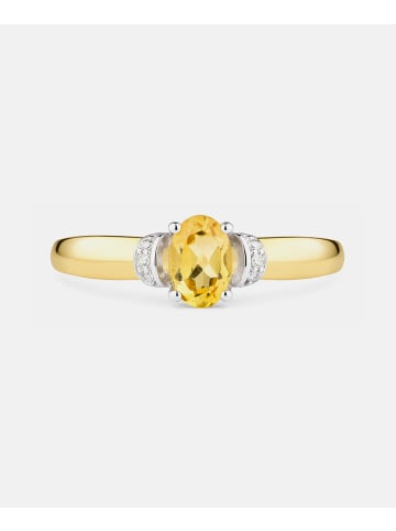 Diamant L'éternel Ring, mit Citrin, 375 Gelbgold