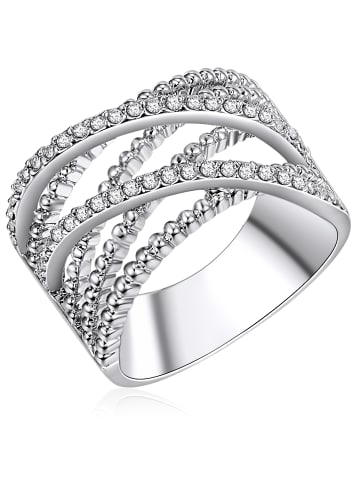 Lulu & Jane Ring Metall-Legierung Glas in silber