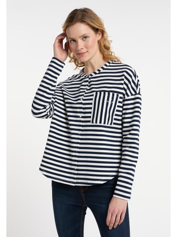 DreiMaster Damen Sweat Jacke in Marine Weiss