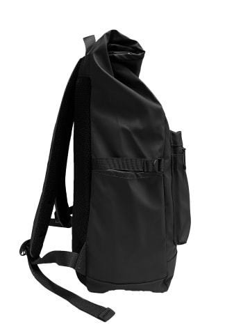 EGOMAXX Toploader Rucksack Rolltop City Backpack in Schwarz-Blau-Anthrazit