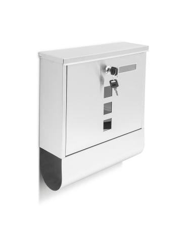 relaxdays Briefkasten in Silber - (B)30 x (H)33,5 x (T)8,5 cm