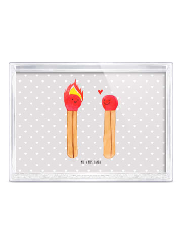 Mr. & Mrs. Panda Acryl-Bilderrahmen Streichhölzer ohne Spruch in Grau Pastell