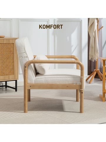 HOMCOM Sessel-80L x 67B x 83H cm-Weiß