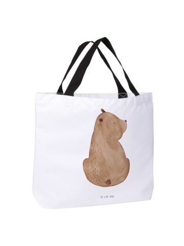 Mr. & Mrs. Panda Strandtasche Bär Schulterblick ohne Spruch in Weiß