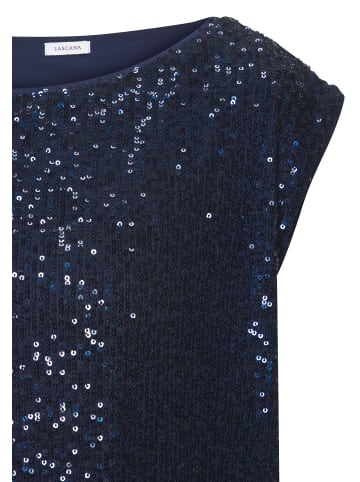 LASCANA Paillettenshirt in dunkelblau