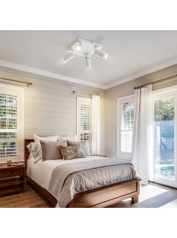 ZMH Deckenleuchte in weiß 4-flammige GU10 Modern Deckenspots Eckig