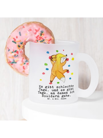Mr. & Mrs. Panda Große Teetasse Fuchs Bouldern mit Spruch in Transparent