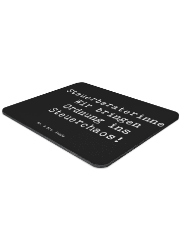 Mr. & Mrs. Panda Mousepad Spruch Steuerberaterin Ordnung mit Spruch in Schwarz