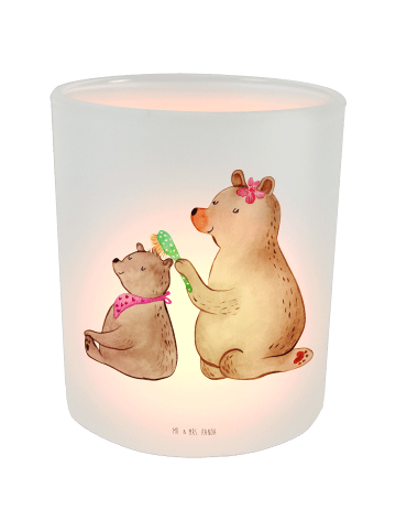 Mr. & Mrs. Panda Teelicht Glas Bär Kind ohne Spruch in Transparent
