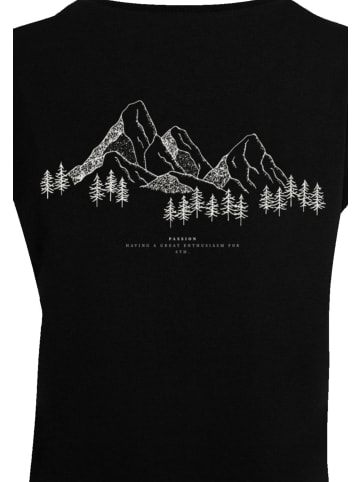 F4NT4STIC Damen T-Shirt PLUS SIZE Mountain Berge in schwarz