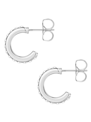 Lulu & Jane Creolen aus Metall-Legierung mit Glaskristall in silber