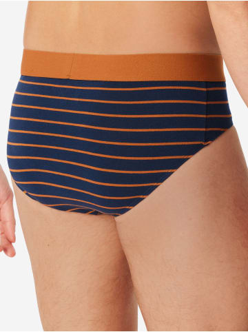 Schiesser Rioslip 955 in dunkelblau,blau-orangegestreift