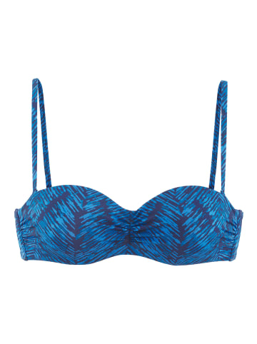 JETTE Bügel-Bandeau-Bikini-Top in marine bedruckt
