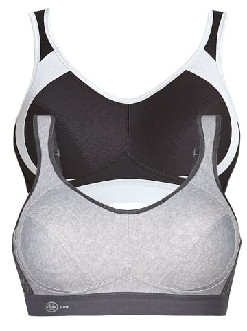 Anita Sport BH extreme control in heather grey schwarz