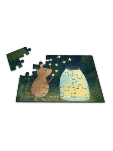 Mr. & Mrs. Panda Puzzle Maus Sterne Design ohne Spruch in Weiß