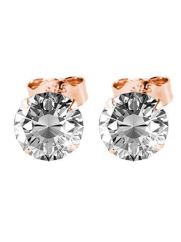 Adeliás Damen Ohrringe – Ohrstecker aus 925 Silber mit Zirkonia in gold