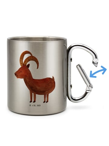 Mr. & Mrs. Panda Karabiner Becher Sternzeichen Steinbock ohne Sp... in Silber