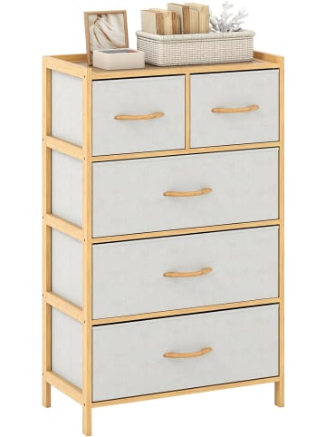 COSTWAY Kommode mit Stoffschubladen 58 x 30 x 94 cm in Beige