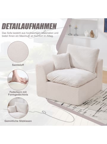 ABRIHOME Einzelsitzsofa Stoffsofa mit Kissen in Beige