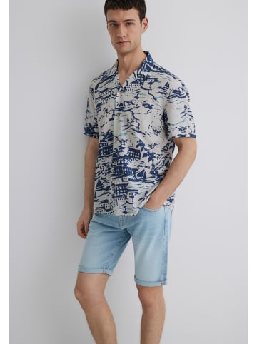 Mavi Jeans Kurzarmhemd mit maritimem Print und Reverskragen in Blau