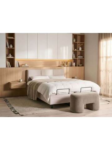 Beliani Doppelbett VICEROY in Beige/Schwarz - (W) 160 x (H) 120 x (L) 216 cm