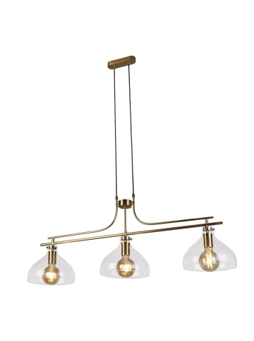 Licht-Erlebnisse Pendelleuchte (B)25 x (L)110 x (T)42 cm in Messing Klar/Transparent