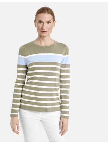 Gerry Weber Pullover Langarm Rundhals in Reed/Offwhite Striped