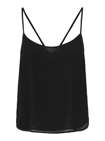 ONLY Top ohne Ärmel Klassisches Rundhals Tanktop in Schwarz