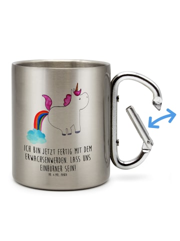 Mr. & Mrs. Panda Thermobecher Einhorn Pupsen mit Spruch in Silber