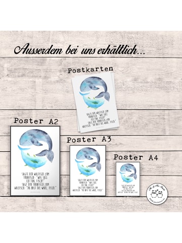 Mr. & Mrs. Panda Bild Walfisch Thunfisch mit Spruch in Weiß