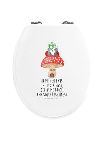 Mr. & Mrs. Panda Toilettensitz Marienkäfer Fliegenpilz mit Spruch in Weiß
