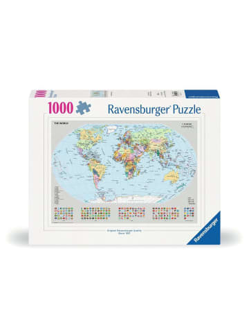 Ravensburger Ravensburger Erwachsenenpuzzle 1000 Teile - Politische Weltkarte in bunt