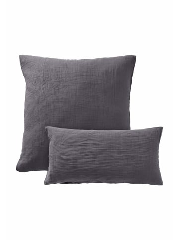 Hessnatur Musselin Kissenbezug in anthrazit