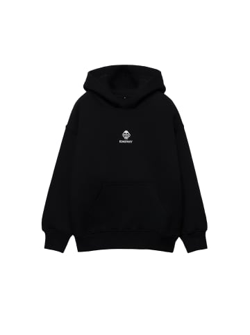 KongPany Hoodie mit Rückenprint und Logo-Stickerei in Schwarz