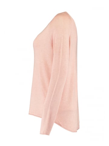 Hailys Dünnes Einfarbiges Langarm Basic Shirt in Rosa