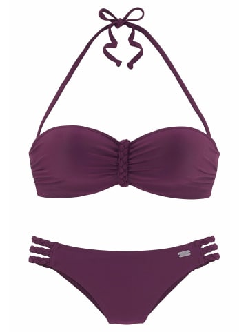 Buffalo Bügel-Bandeau-Bikini in bordeaux