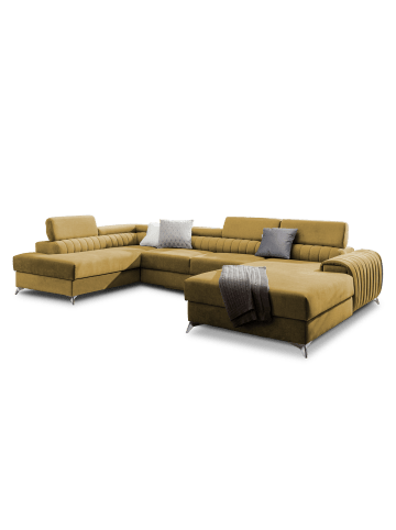 MF Design Lazy Recamiere Links in Braun -  (L) 202 x (B) 354 x (H) 92 cm