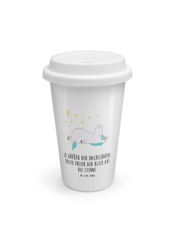 Mr. & Mrs. Panda To Go Becher Einhorn Sternenhimmel mit Spruch in Weiß