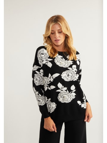 Albee Women Pullover Mit Perlen in Schwarz Weiss