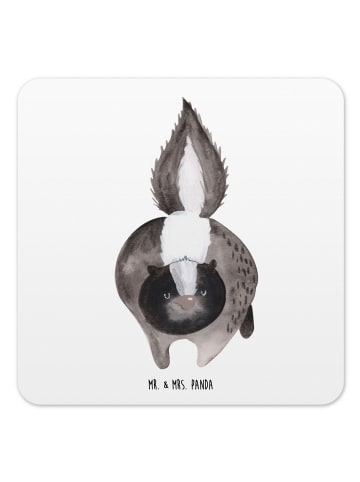 Mr. & Mrs. Panda Glasuntersetzer Stinktier Angriff ohne Spruch in Weiß