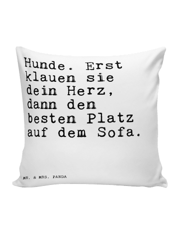 Mr. & Mrs. Panda Kopfkissen Hunde. Erst klauen sie... mit Spruch in Weiß
