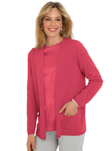 GOLDNER Kurzgröße:  Cardigan in langer offener Form in koralle