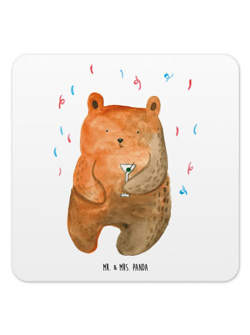 Mr. & Mrs. Panda Untersetzer Bär Party ohne Spruch in Weiß