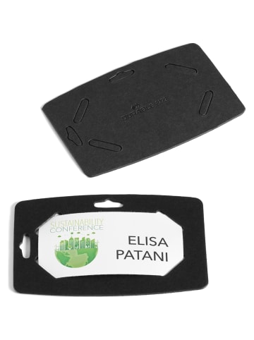Durable Namensschild 40x75 mm Recyclingkarton schwarz Set für 36 Schilder