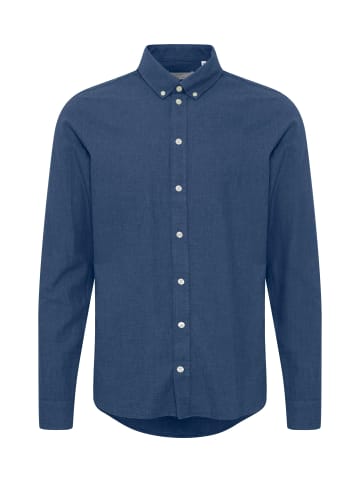 CASUAL FRIDAY Langarmhemd Meliert Weiche Baumwolle in Dunkelblau