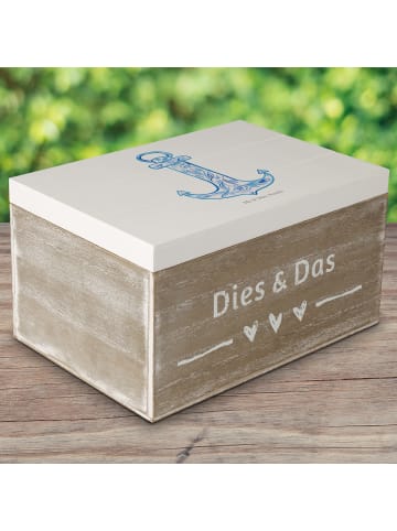 Mr. & Mrs. Panda Truhe Anker Blau ohne Spruch in Weiß