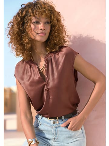 LASCANA Satinbluse in braun