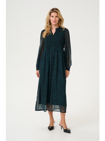 Kaffe Kleid BPkalina Regular fit in Black/Green Leaf Print