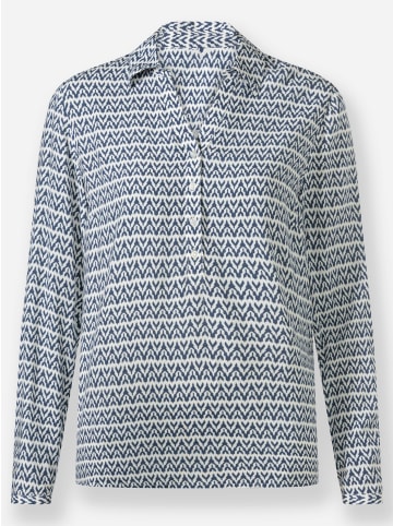 WITT WEIDEN Langarm-Bluse in rauchblau-ecru-bedruckt